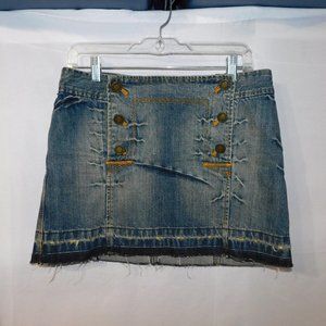 Amour Jeans Womens 5 / 6 Distressed Denim mini Jean Skirt